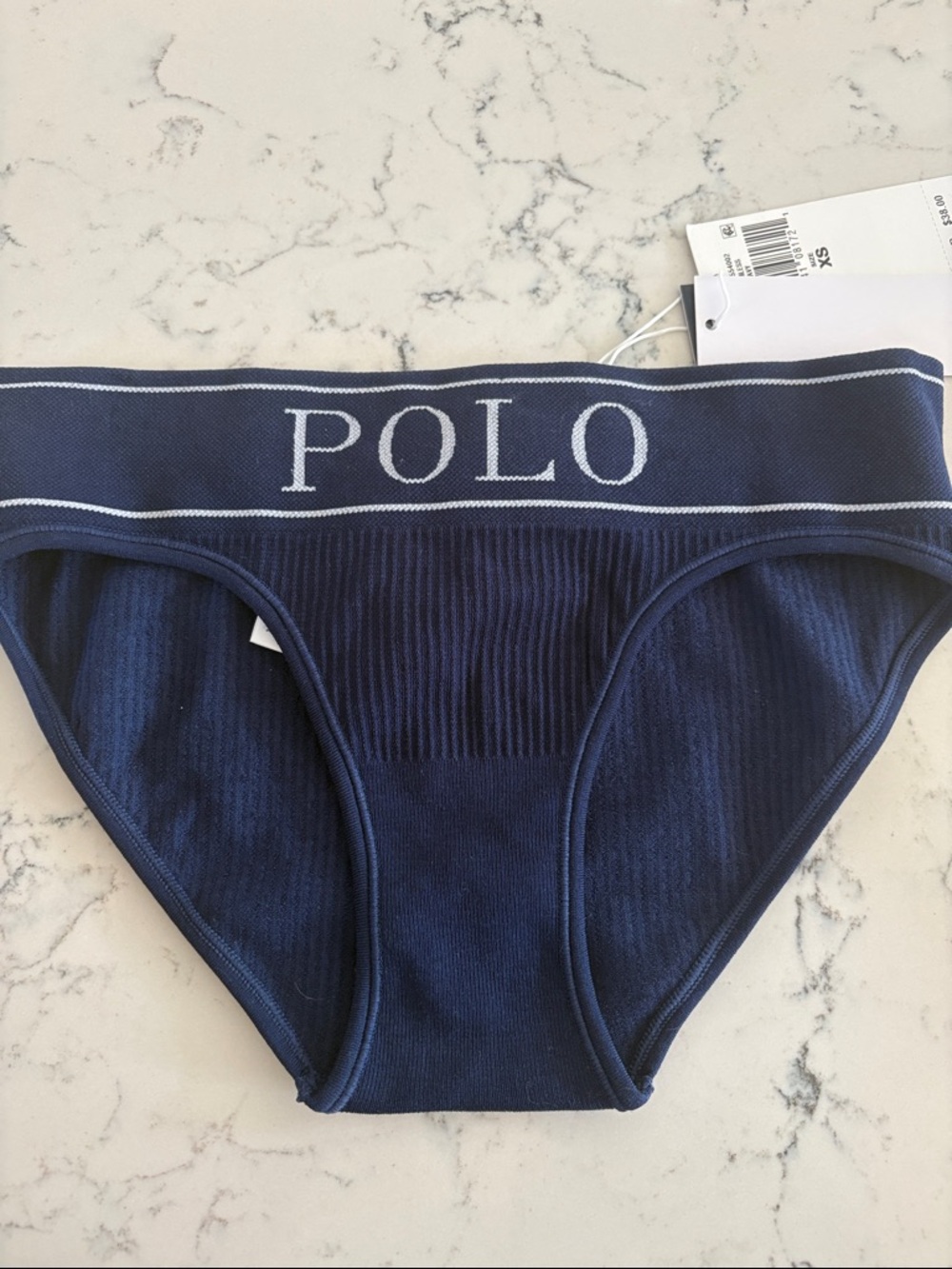 POLO Navy Ribbed Briefs - Navy